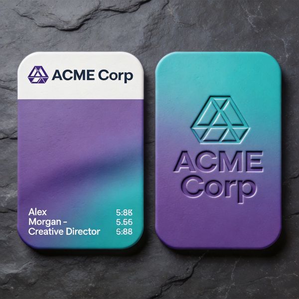 Professional business card mockup with brand colors - front and back design